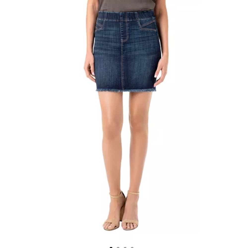 Denim Pencil Skirt - Dark Blue